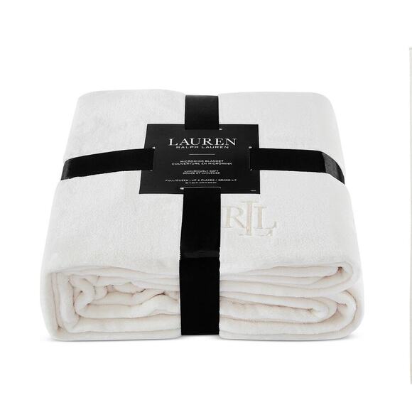 Lauren by Ralph Lauren Other - Lauren Ralph Lauren Micromink Blanket Full Queen Cream Ultra Soft Plush NEW